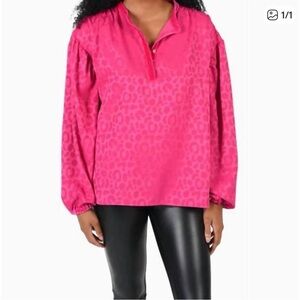 Beautiful Two Tone Hot Pink Emily McCarthy Lolli Blouse Size Medium
